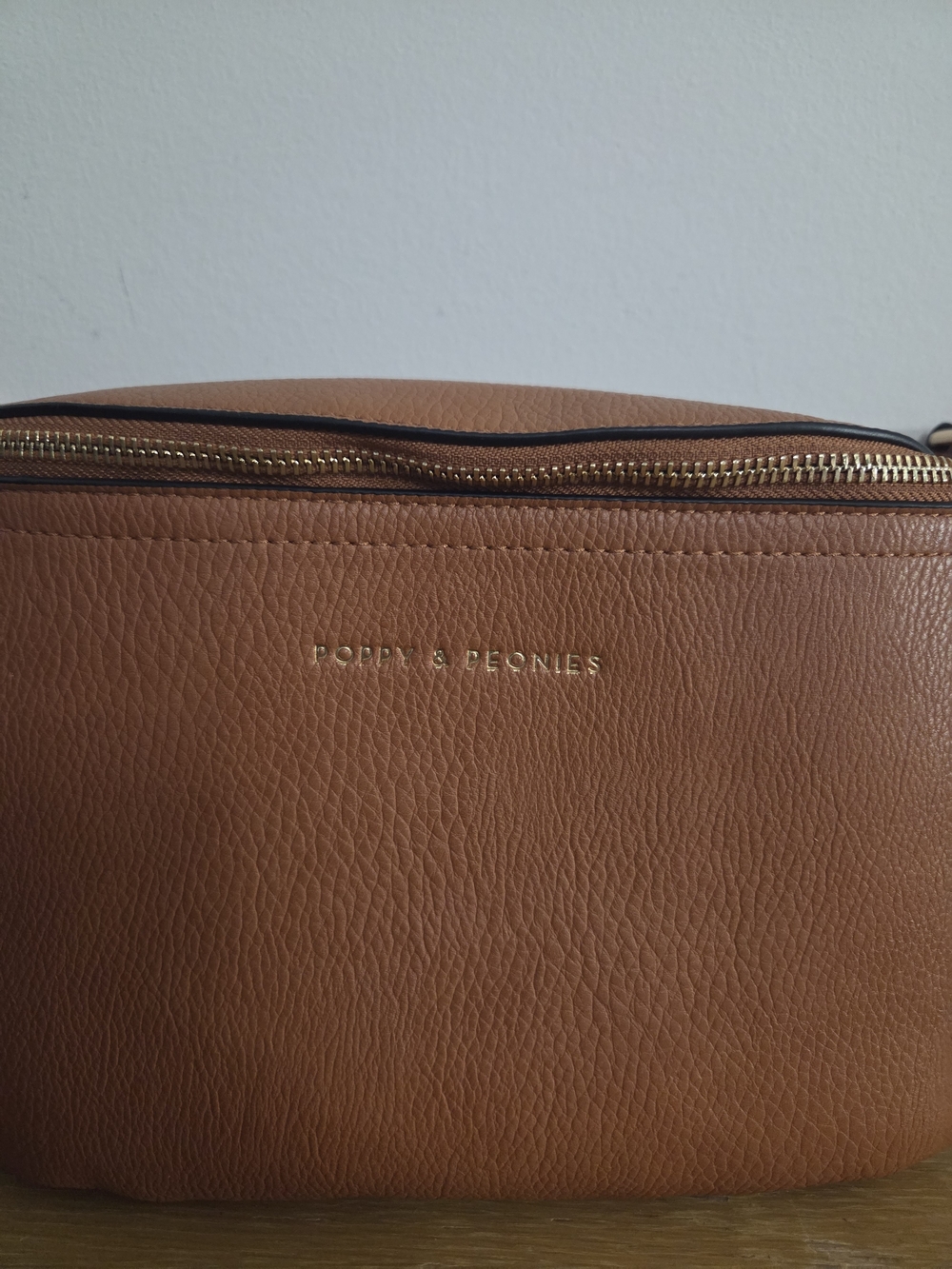 Poppy & Peonies Large Size Sidekick In Cognac